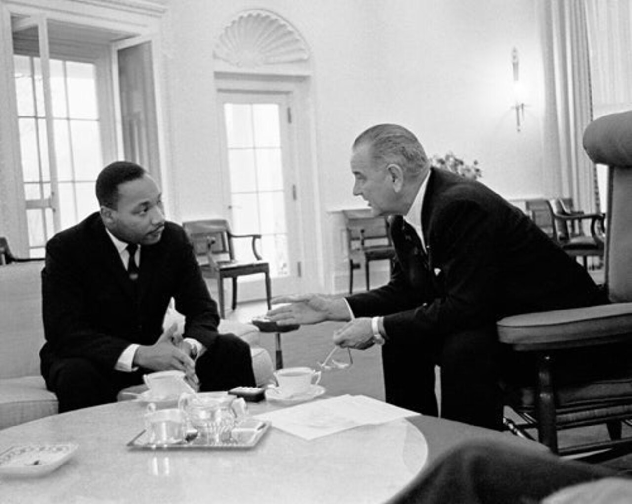 Framed Art Martin Luther King Jr. and President Lyndon Johnson, Oval Office, 1963 by McMahan Photo Archive 8 x 10